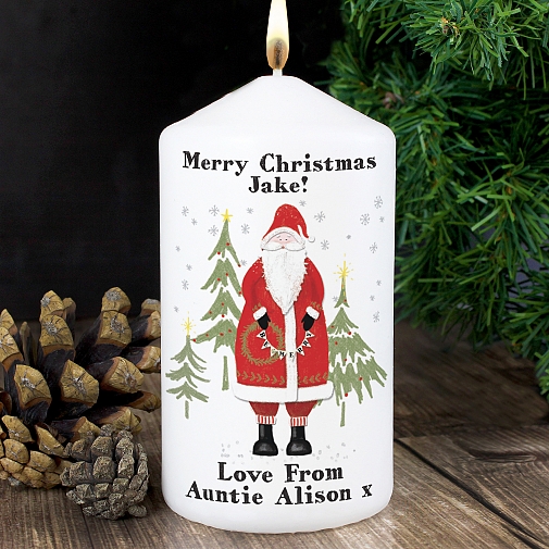 Personalised Father Christmas Candle