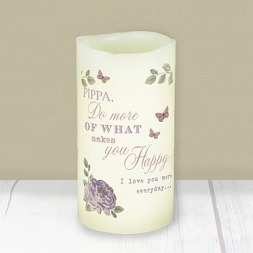 Personalised Secret Garden LED Candle