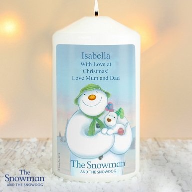Personalised The Snowman and the Snowdog Candle