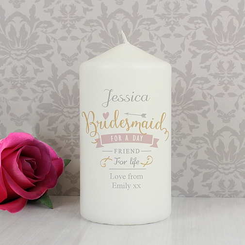 Personalised I Am Glad... Bridesmaid Candle