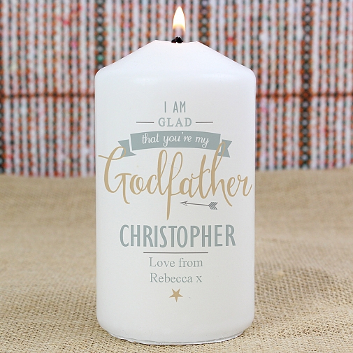 Personalised I Am Glad... Godfather Candle