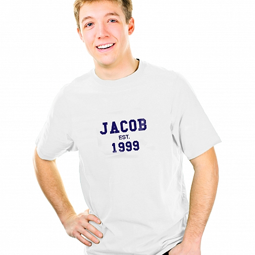 Personalised Established Blue Text Tshirt 14-15 years