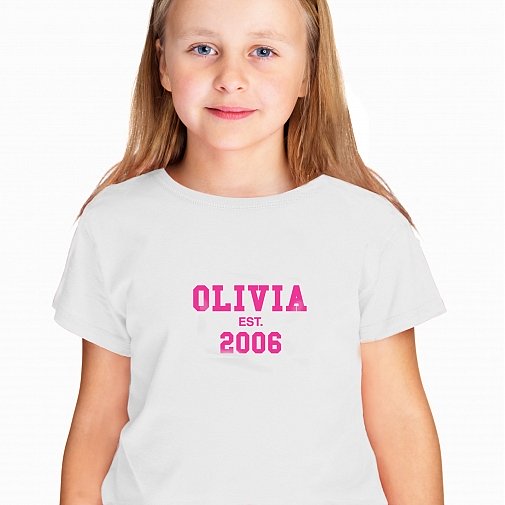 Personalised Established PinkText Tshirt 7-8 years