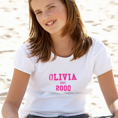 Personalised Established PinkText Tshirt 14-15 years