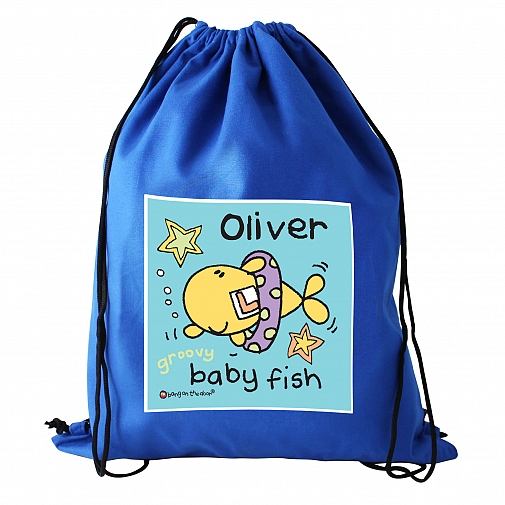 Personalised Bang On The Door Baby Fish Boys Swim & Kit Bag