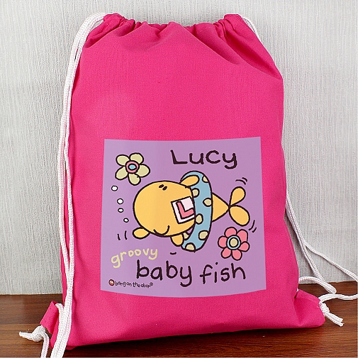 Personalised Bang On The Door Baby Fish Girls Swim & Kit bag