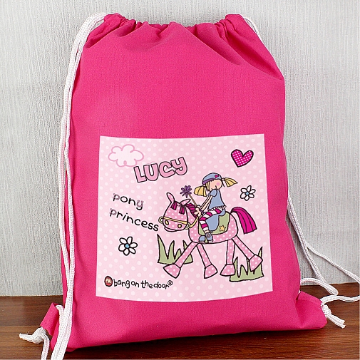 Personalised Bang On The Door Pony Girl Swim & Kit Bag