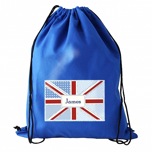 Personalised Patchwork Union Jack Swim & Kit Bag