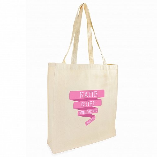 Personalised Pink Banner Cotton Bag