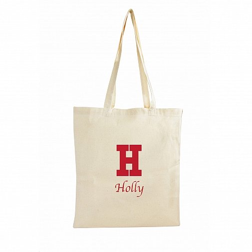 Personalised Red Initial Cotton Bag