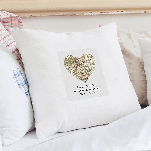 Personalised 1896 - 1904 Revised New Map Heart Cushion Cover