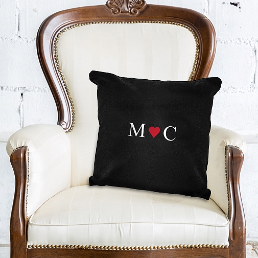 Personalised Monogram Black Cushion Cover