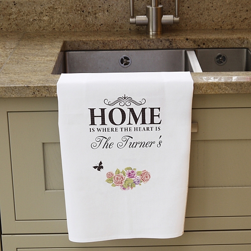 Personalised Shabby chick White Tea Towel