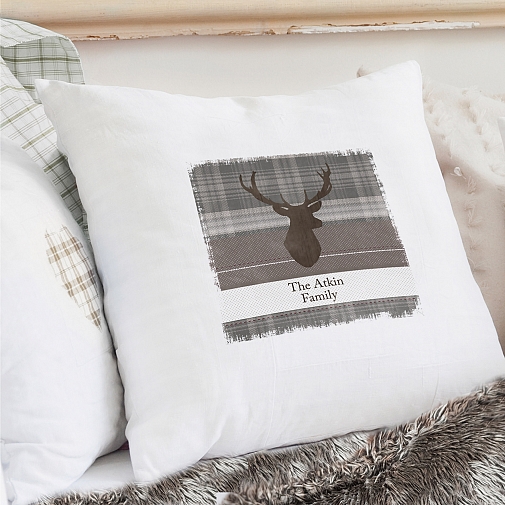 Personalised Highland Stag Cushion Cover