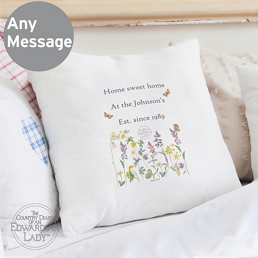 Personalised Country Diary Wild Flowers Cushion Cover