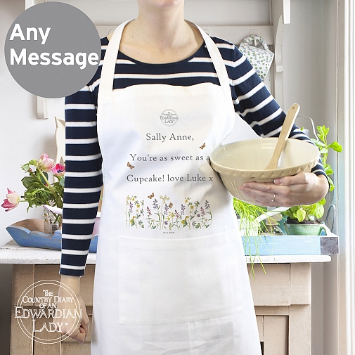 Personalised Country Diary Wild Flowers Apron
