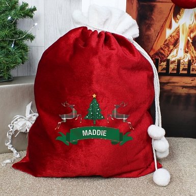 Personalised Nordic Christmas Pom Pom Sack