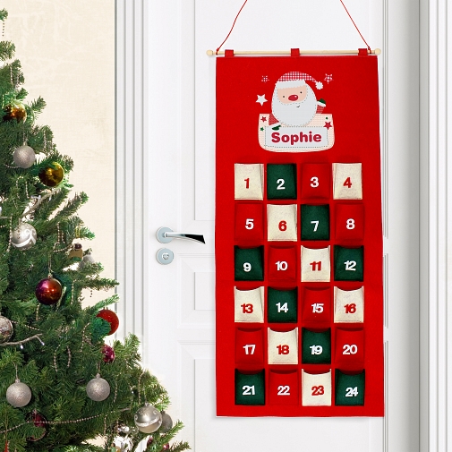 Personalised Pocket Santa Felt Advent Calendar