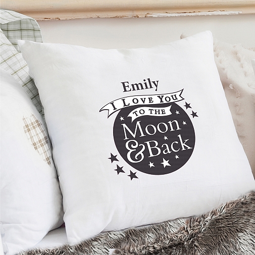 Personalised To the Moon and Back Cream Cushion Cover