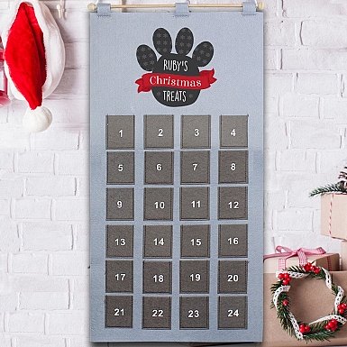 Personalised Pet Advent Calendar In Silver Grey