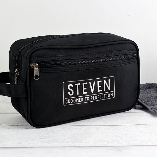 Personalised Free Text Black Vanity Bag