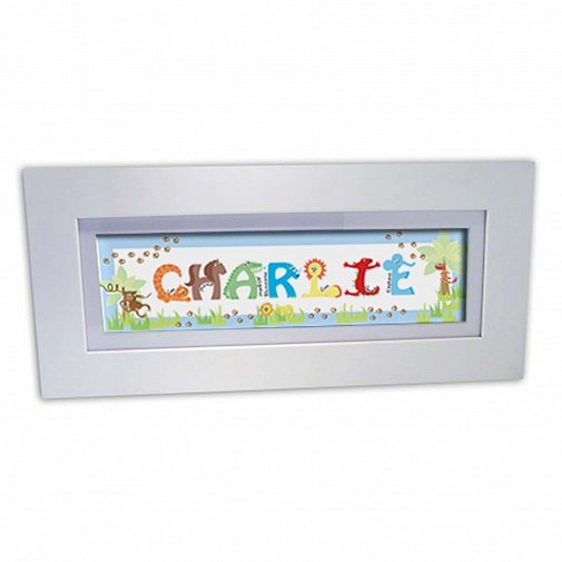 Personalised Animal Name Frame blue