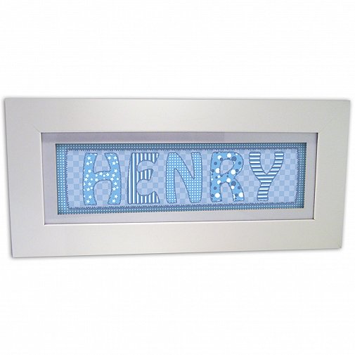 Personalised Blue Stitch Name Frame