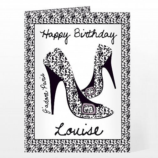 Personalised J'adore Shoe Card