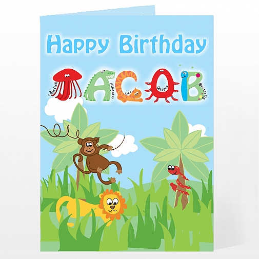Personalised Animal Alphabet Card