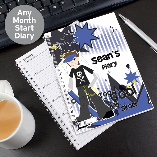 Personalised Too Cool Boy - A5 Diary