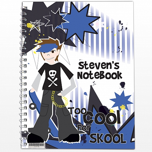 Personalised Too Cool Boy A5 Notebook