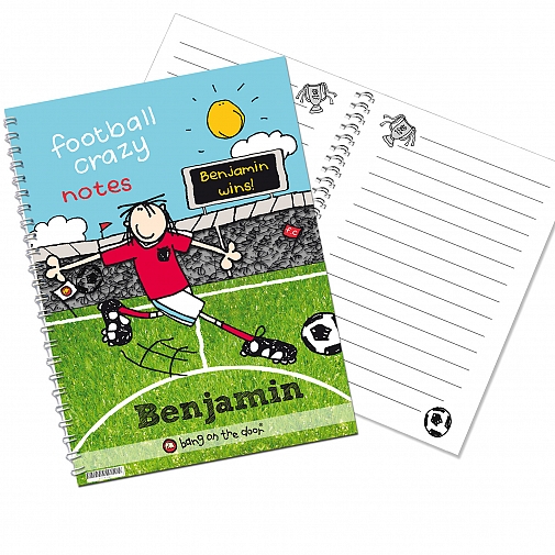 Personalised Bang on the Door Football Crazy A5 Notebook