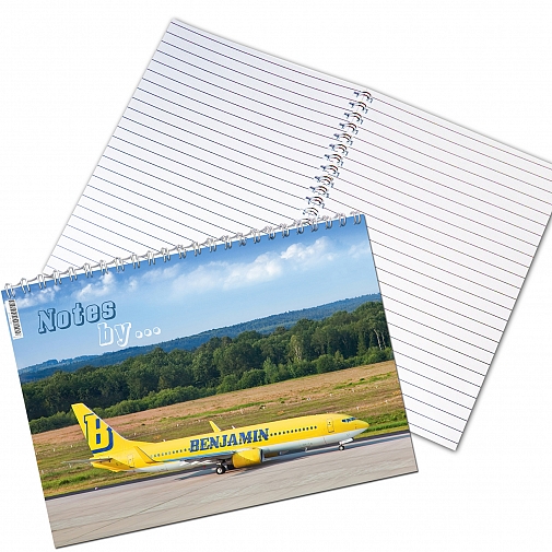 Personalised Airliner Yellow A5 Notebook