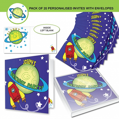 Personalised Space Party Invitations