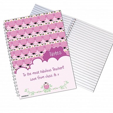 Personalised Miss Owl A5 Notebook