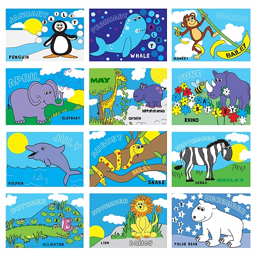 Personalised Zoo A4 Wall Calendar