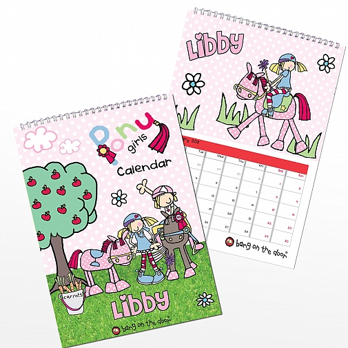 Personalised Bang on the Door Pony Girl A4 Wall Calendar