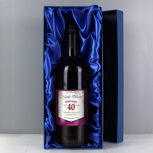 Personalised Rose Wine Vintage Age Label with Gift Box