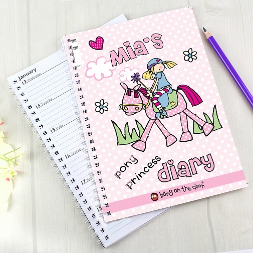 Personalised Bang on the Door Pony Girl A5 Diary