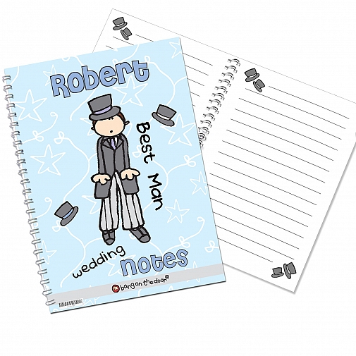 Personalised Bang on the Door Wedding Male A5 Notebook