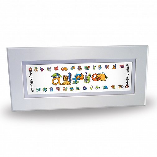 Personalised Bang On The Door Animal Alphabet Boys Name Frame