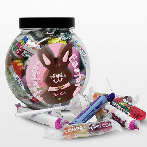 Personalised Pink Bunny Sweet Jar