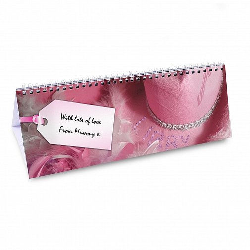 Personalised Girls Pink Desk Calendar