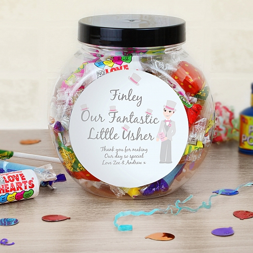 Personalised Fabulous Usher Round Sweet Jar