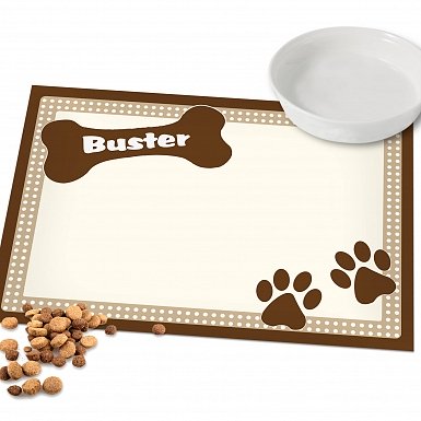 Personalised Brown Dotty Dog Placemat