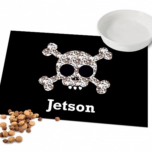 Personalised Skull and Crossbones Pet Placemat