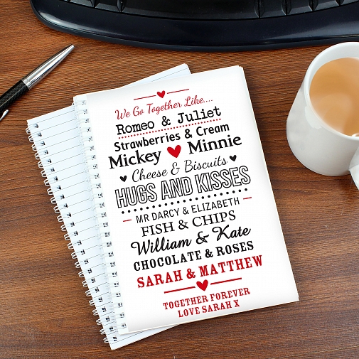 Personalised We Go Together Like.... A5 Notebook