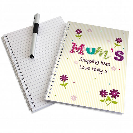 Personalised Patchwork Flowers A5 Notebook