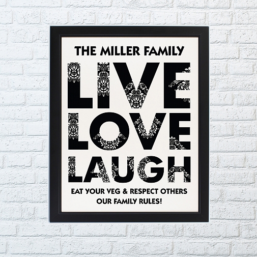 Personalised Live Love Laugh Framed Print UK [United Kingdom]