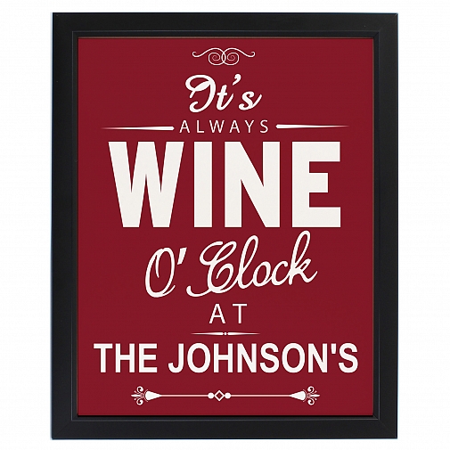 Personalised Wine O'Clock Framed Print